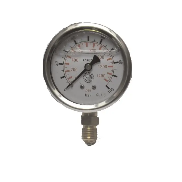 Zlevněný Glycerinový manometr D63 0-60 bar S G 1/4" TP 1.6 (spodní připojení)