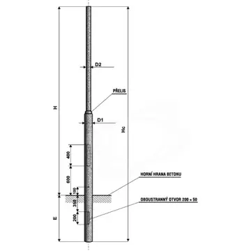 Rychlé Dodání Stožár sadový KK 5,5 bezpaticový dvoustupňový s přelisem
