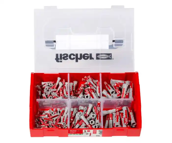 Omezená Nabídka Sada hmoždinek FixTainer DuoPower (536161) 210ks FISCHER Sada hmoždinek 120 ks duopower 6x30, 60 ks 8x40, 30ks 10x150