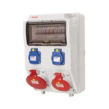 Nakupujte Hned Zásuvková skříň 2x230V,1x400V/16A,1x400V/32A, jističe,IP44