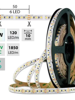 Hromadná Objednávka MCLED Pásek LED SMD3527 dual white WW-CW, 120LED/m, 19,2W/m, 1605lm/m, IP20, DC 24V, 10mm, 50m