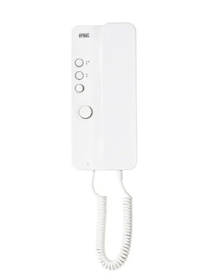 Must-Have URMET Telefon 1150/35 s tlačítkem pro otevírání elektrického zámku, 1 servisním tlačítkem, do analogového systému 1+n, bílý