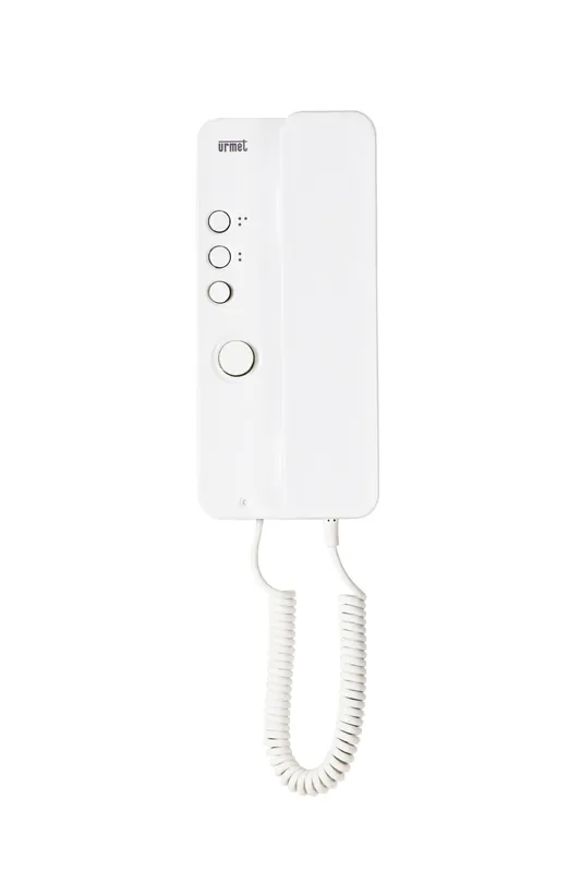 Must-Have URMET Telefon 1150/35 s tlačítkem pro otevírání elektrického zámku, 1 servisním tlačítkem, do analogového systému 1+n, bílý