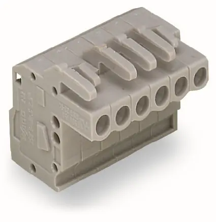 Značkový WAGO Konektor 232-105/026-000 1vodičový (zásuvka), úhlový CAGE CLAMP® 2,5 mm², šedá