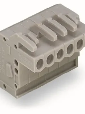 Akce WAGO Konektor 232-108/026-000 1vodičový (zásuvka), úhlový CAGE CLAMP® 2,5 mm², šedá