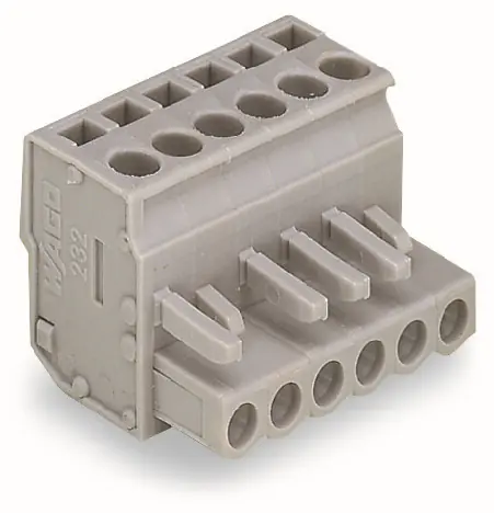 SK0219097-CZ20260306-083626-0-1772757395-pim-1528079_1 Zlevněný WAGO Konektor 232-205/026-000 1vodičový (zásuvka), úhlový CAGE CLAMP® 2,5 mm², šedá