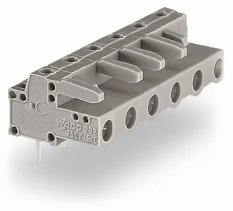 Zlevněný WAGO Konektor 232-841 pružinový THT úhlové provedení rozteč 75 mm šedá