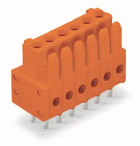 Značkový WAGO Konektor 734-506 pružinový THT Rovné provedení Rozteč 3,81 mm, oranžová